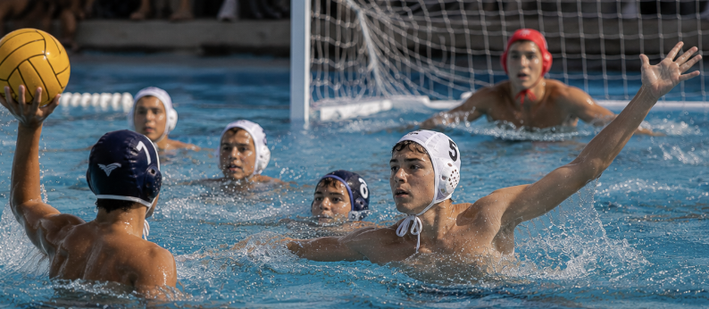 Water polo athletes competing